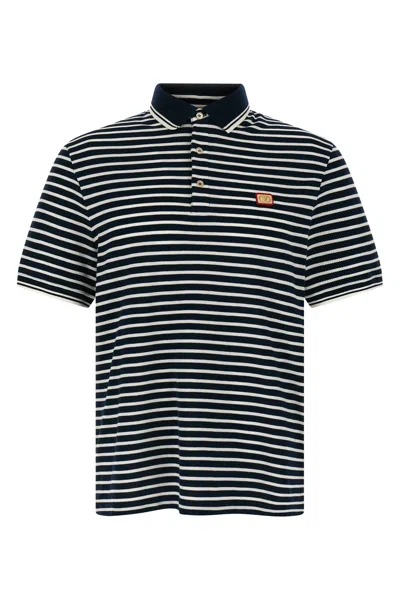 Valentino Garavani Signature Vlogo Patch Front Placket T-shirt In Size M In Blue