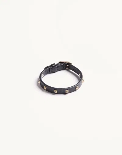 Valentino Garavani Valentino Spike Leather Bracelet Woman Black Uni
