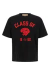 Valentino Garavani Cotton T-shirt With Panther Print In Black