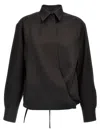 Valentino Garavani Wool-mohair-silk Button-front Shirt For Women In Brown