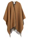 Valentino Iconographic Cape Reversible Fringe Trim In Beige