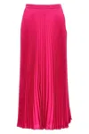 Valentino Garavani Toile Iconographe Pleated Silk Skirt In Red