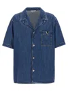 Valentino Shirt With Metallic V Detail In Blue