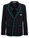Valentino Tailored Cotton Blend Blazer With Back Slit And Sharp Lapels
