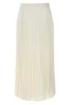 Valentino Iconographe Jacquard Pleated Midi Skirt In Neutral