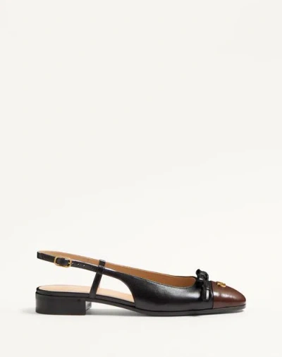 VALENTINO GARAVANI VALENTINO GARAVANI VALET DU ROI KID SLINGBACK BALLERINA 25MMM WOMAN BLACK/COFFE 42