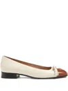 Valentino Garavani Valet Du Roi Kidskin Ballerina 25mm Woman Butter/tobacco 42 In Neutral