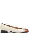 Valentino Garavani Valet Du Roi Kidskin Ballerina 25mm Woman Butter/tobacco 42 In Neutral
