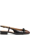 Valentino Garavani Two-tone Leather Valet Du Roe Ballerinas In Black