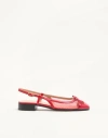 Valentino Garavani Valet Du Roi Slingback Ballerina In Mesh And Kidskin 25mm Woman Rouge Pur 41 In Red
