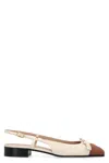 Valentino Valet Du Roi Leather Slingback Ballerina Flat In Neutral