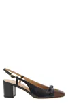 Valentino Valet Du Roi Vlogo Leather Slingback Pumps In Black