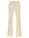 Valentino Pleated Gold Detail Jeans In White