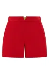 Valentino High Waisted Shorts Featuring Gold Tone Detail In Red