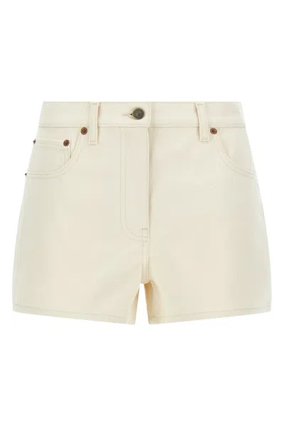 Valentino Garavani Vgold Shorts Bermuda And Short Beige In White