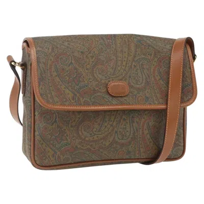 Pre-owned Valentino Garavani Vintage Canvas And Leather Brown Canvas Shoulder Bag Bag ()