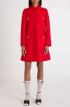 Valentino Womens Paris Embellished Regular-fit Wool And Cashmere Wool Coat In Red