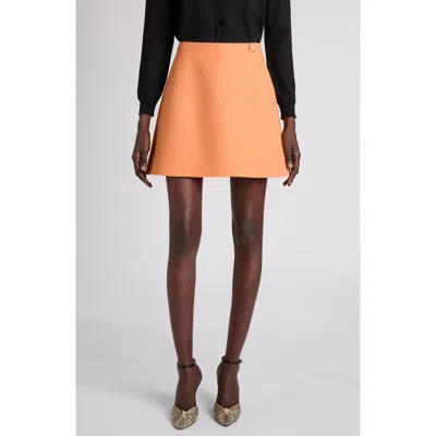 Valentino Garavani Virgin Wool Crepe Couture Skirt In Brown