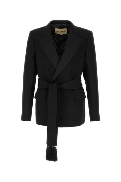 Valentino Garavani Virgin Wool Double-breasted Blazer In Black