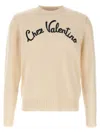 Valentino Beige Embroidered Wool Sweater In Neutral