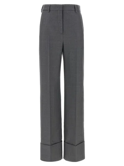 Valentino Garavani Virgin Wool Wide-leg Trousers In Grey