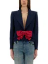 Valentino Tailored Bow-detail Jacket Crafted From Lightweight Viscose