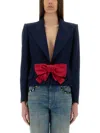 Valentino Tailored Bow-detail Jacket Crafted From Lightweight Viscose