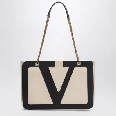 VALENTINO GARAVANI VALENTINO GARAVANI VIVA SUPERSTAR BUTTER/BLACK MEDIUM BAG
