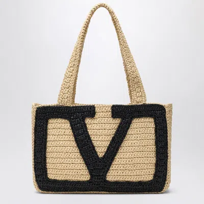 Valentino Garavani Viva Superstar Crochet Medium Bag In Sand