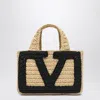 Valentino Small Tote Viva Superstar Crochet Rafia In Gray