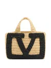 Valentino Garavani Viva Superstar Crochet Small Tote Bag In Neutral