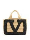 Valentino Garavani Viva Superstar Crochet Small Tote Bag In Neutral