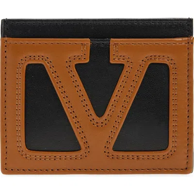 Valentino Garavani Viva Superstar Leather Card Holder In Multi