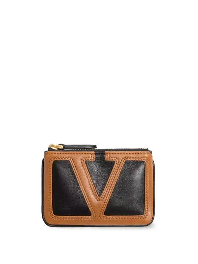 Valentino Garavani Superstar Leather Key Ring Accessory In Brown