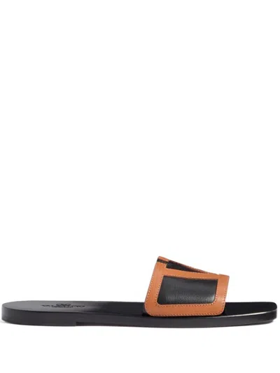 VALENTINO GARAVANI VALENTINO GARAVANI VIVA SUPERSTAR LEATHER SLIDES