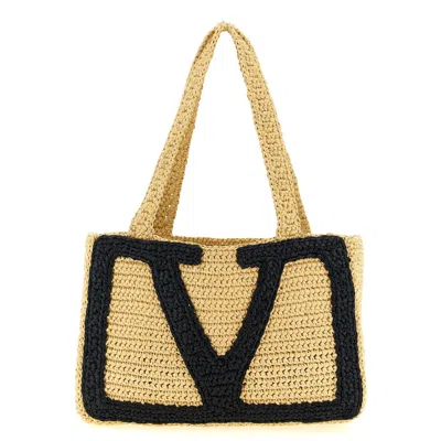Valentino Garavani Viva Superstar Midi Shopping Bag In Sand
