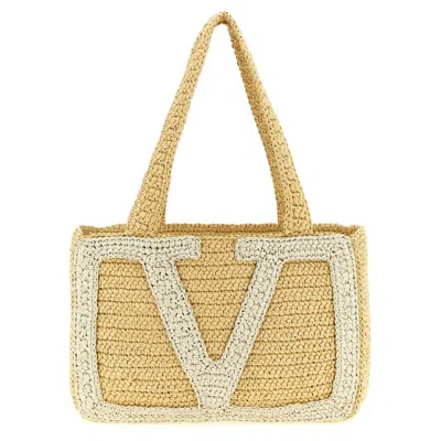 Valentino Garavani Viva Superstar Midi Shopping Bag In Sand