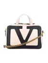Valentino Garavani Viva Superstar Small Leather Duffle Bag In White
