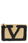 Valentino Garavani Garavani Viva Superstar Small Pouch In Synthetic Raffia Woman Natural Uni