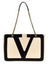 Valentino Garavani Garavani Viva Superstar Medium Nappa Leather Shopping Bag Woman Butter/black Uni In White/black