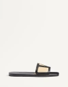 Valentino Garavani Viva Superstar Slide Sandal In Nappa Leather In Butter/black