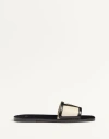 Valentino Garavani Viva Superstar Slide Sandal In Nappa Leather In Butter/black