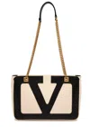 Valentino Garavani Garavani Viva Superstar Medium Nappa Leather Shopping Bag Woman Butter/black Uni In Black