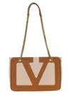 Valentino Small Tote Bag Chain Strap In Beige