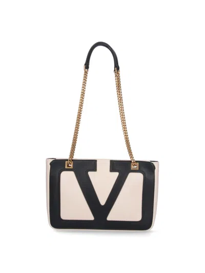 Valentino Garavani "viva Superstar" Small Tote Bag – White In Neutral