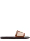 Valentino Garavani Viva Superstar Slide Sandal In Canvas Fabric And Nappa Leather In Brown
