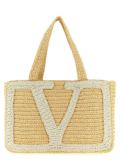 Valentino Garavani 'vivasuperstar' Big Shopping Bag In Sand