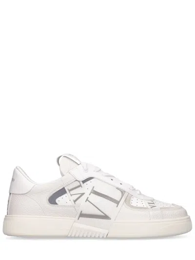 Pre-owned Valentino Garavani Vl7n Men's White Leather Sneakers