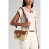 Valentino Garavani  Garavani Alltime Shoulder Bag In Raffia And Grainy Calfskin With Ribbon In Multi