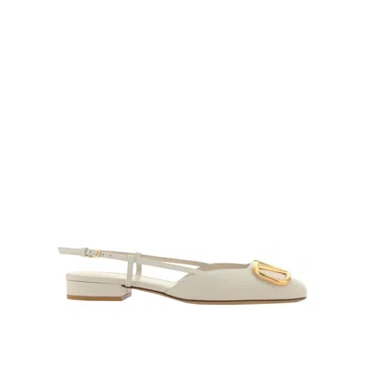 Valentino Garavani Vlogo Ballerina Flats In White